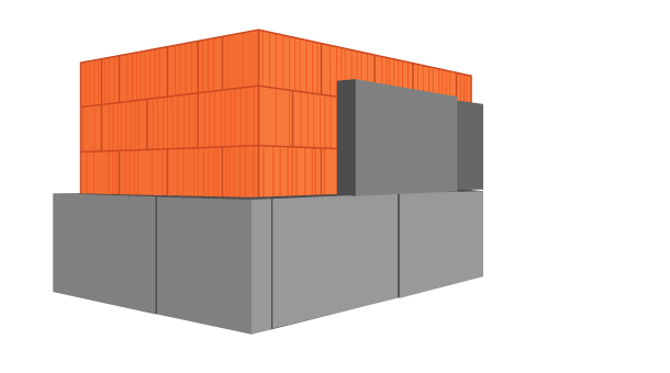 Graphic illustration showing step two,  Insulation material