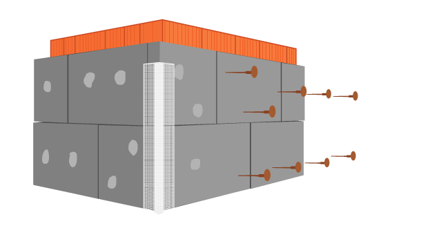 Graphic illustration showing step three, corner beads